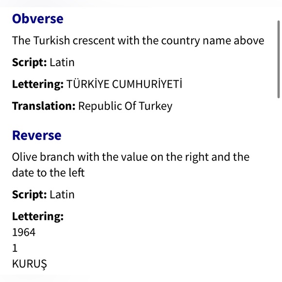 🎈$5 add on - 1971 Turkish 1 Kurus Coin - Bronze - Picture 4 of 5